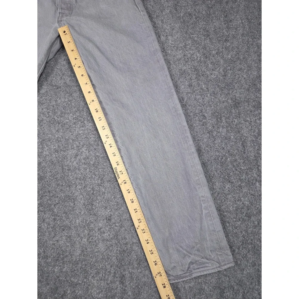 Levi's 501 Original Fit Jeans Mens W32 L32 Grey Straight Leg Button Fly Denim